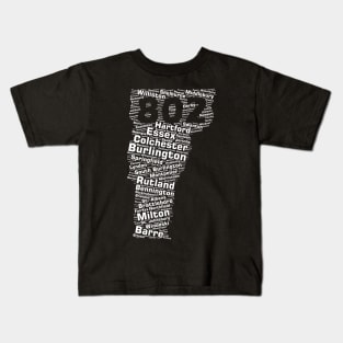 Vermont Cities 802 Area Code Kids T-Shirt